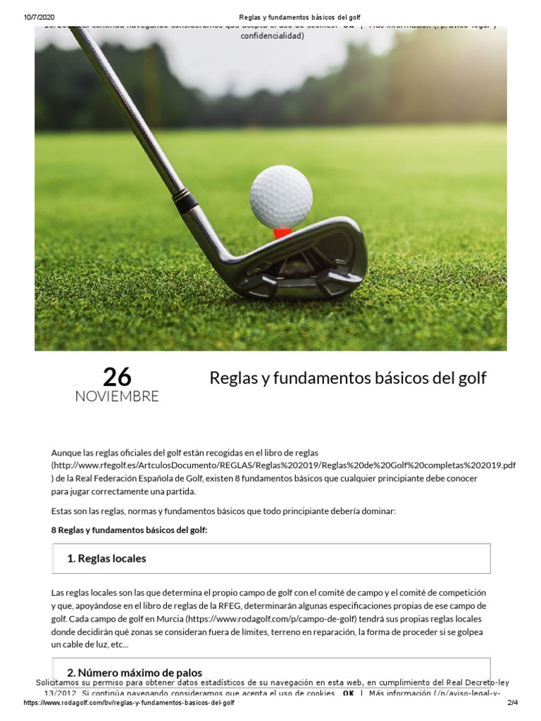 Reglas y Fundamentos Básicos Del Golf PDF Deportes Ocio