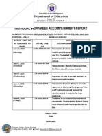 Department of Education: Individual Workweek Accomplishment Report