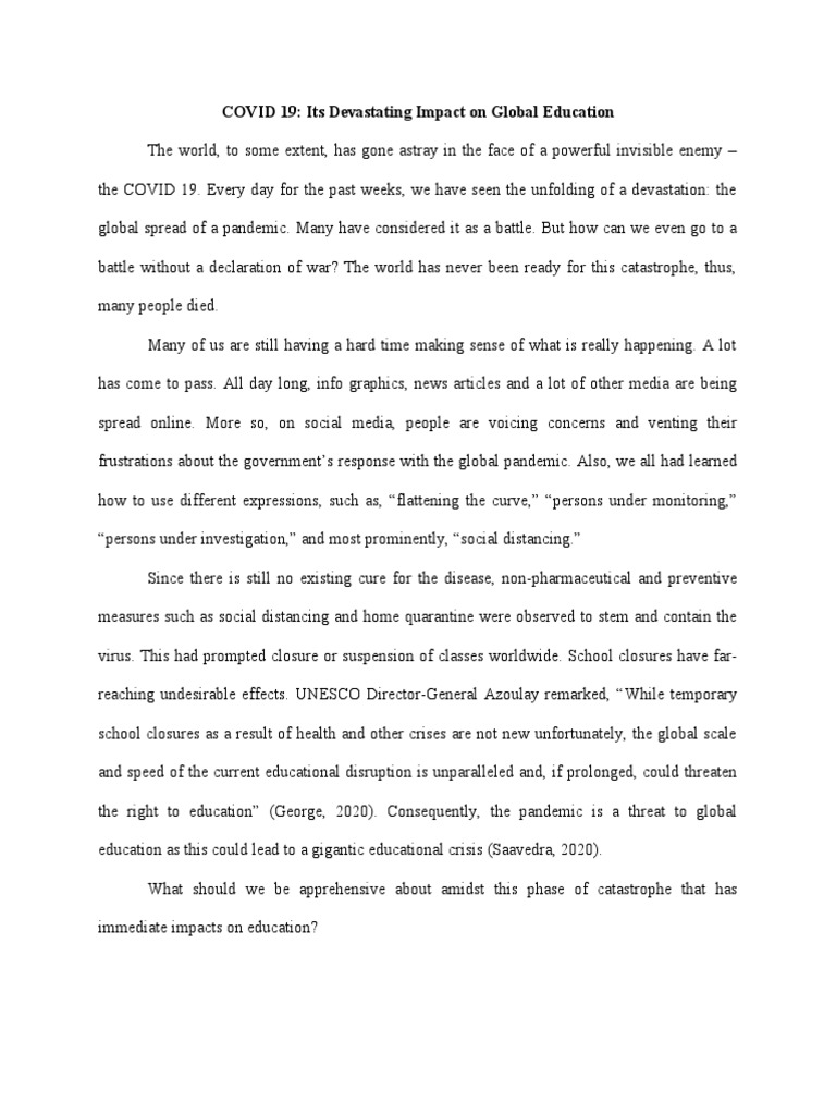 Effect of COVID in Education | PDF | Educational Technology | Behavior ...