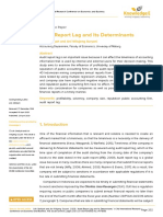 Audit Report Lag and Its Determinants: Conference Paper