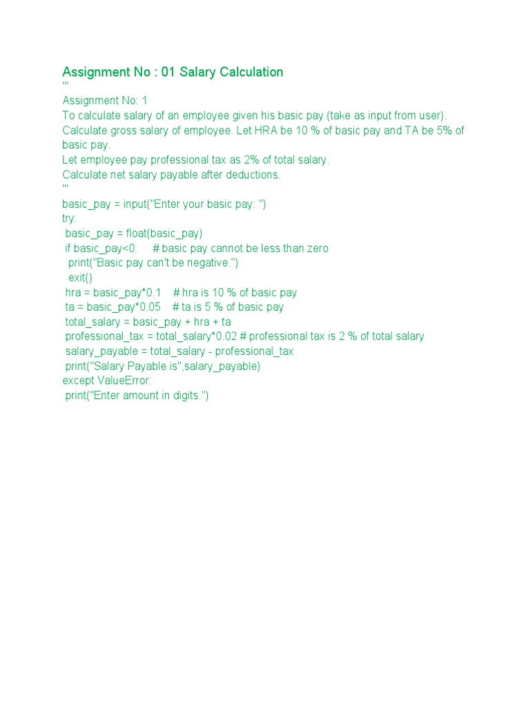 Employee Salary Calculation Guide | PDF | Function (Mathematics ...