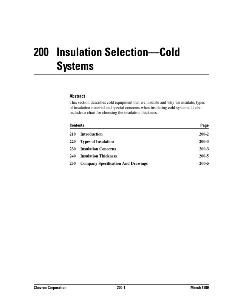 IRM200 Insulation SelectionCold PDF PDF Thermal Insulation