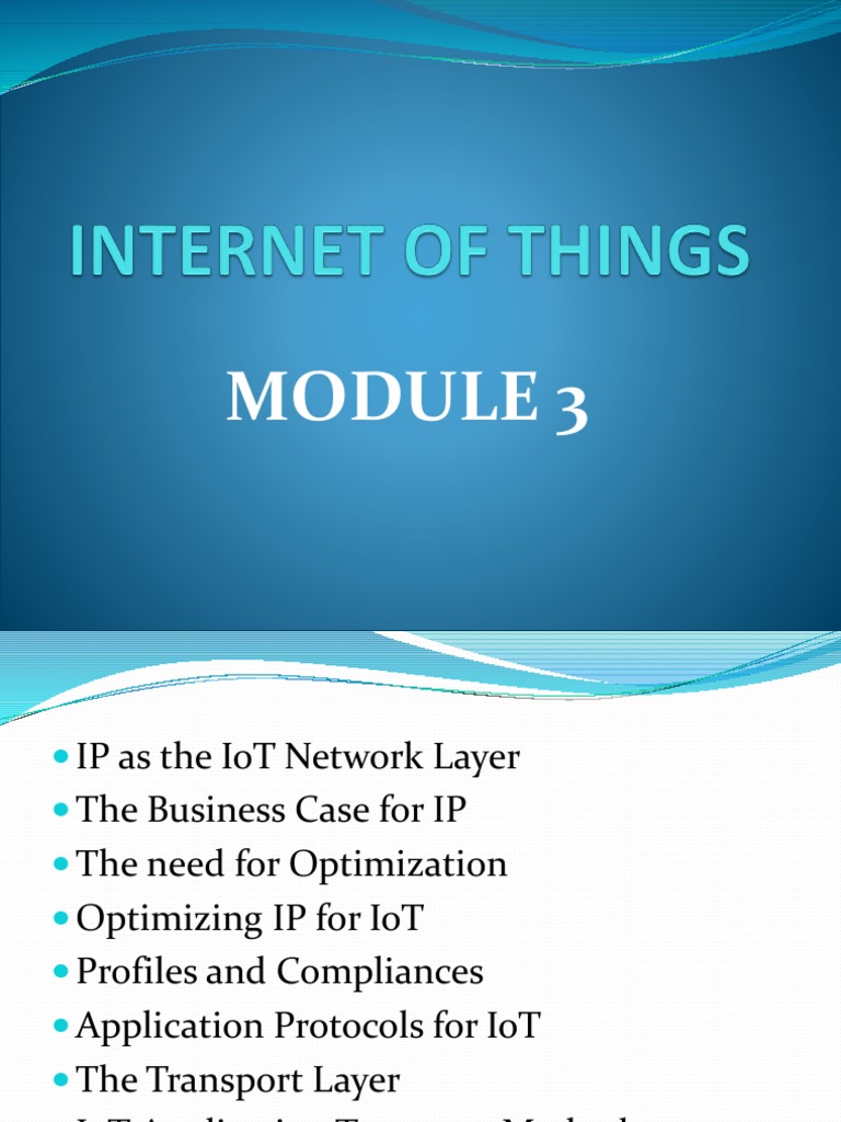 IOT-Module 3 | PDF | Internet Protocols | I Pv6