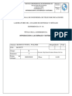 Laboratorio 1 Analisis de Señales y Sistemas Hancco Ttupa Walter