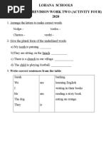 Lohana Schools P.2 English Revision Work Two (Activity Four) 2020