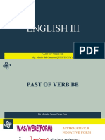 English Iii: Past of Verb Be Mg. María Del Carmen QUISPE CUYA