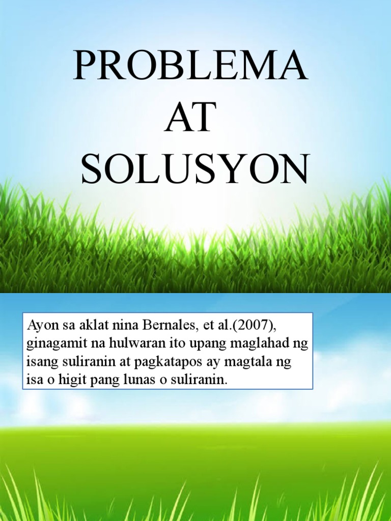 Problema at Solusyon | PDF
