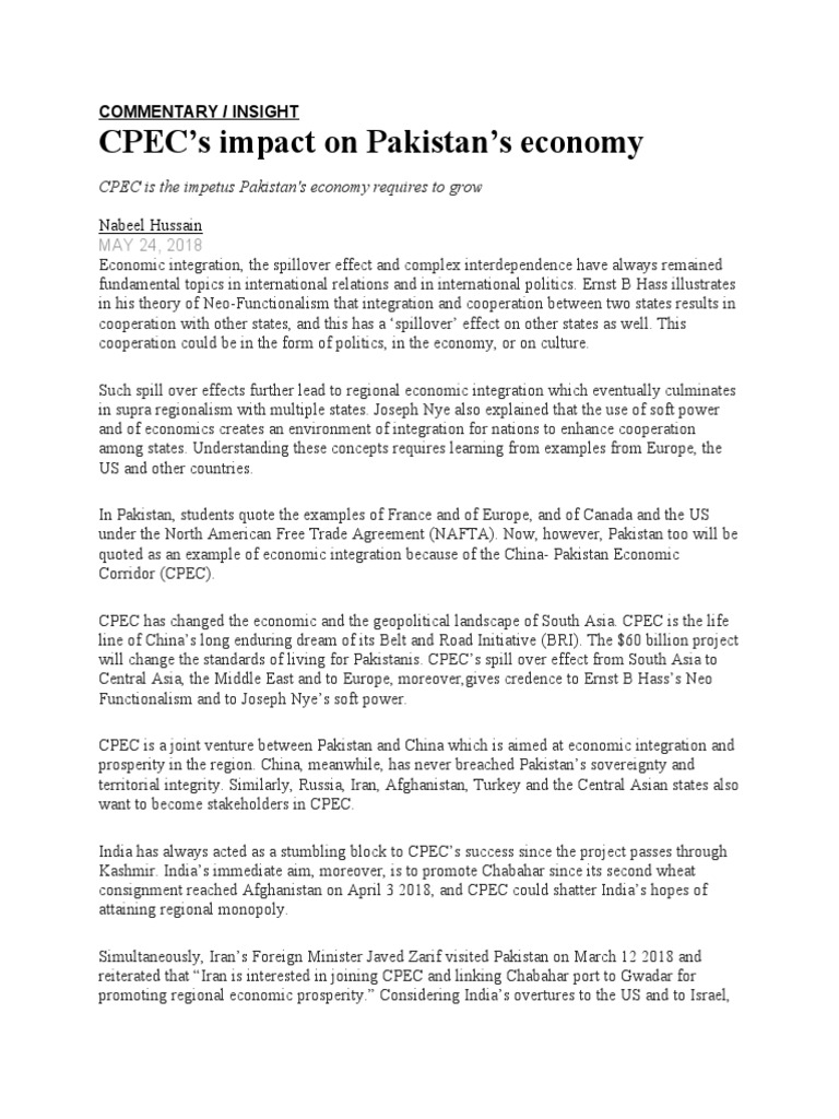 CPEC's Economic Impact on Pakistan | PDF | Pakistan | Policy