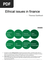 Ethical Issues in Finance: - Theresa Santhosh