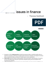 Ethical Issues in Finance: - Theresa Santhosh