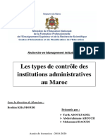 Les Types de Contrôle Des Institutions Administratives Au Maroc