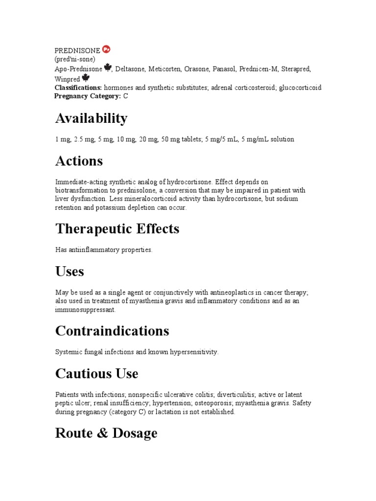 PREDNISONE PDF Drugs Diseases And Disorders