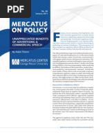 Unappreciated Benefits of Advertising and Commercial Speech (Adam Thierer - Mercatus Center)