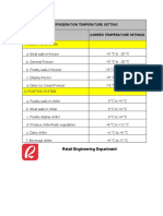 Refrigeration Temperature Setting