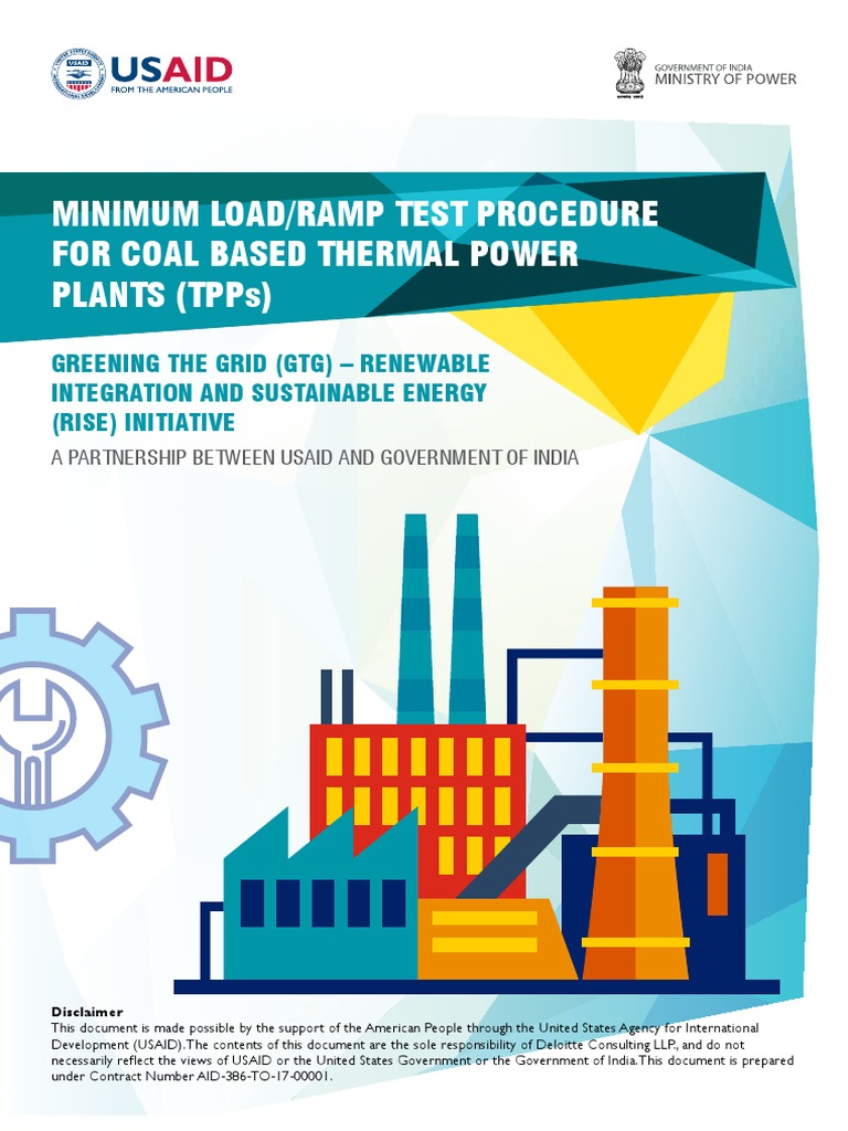Minimum Load/Ramp Test Procedure For Coal Based Thermal Power Plants