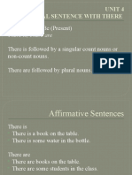 Unit 4 Nominal Sentence With There: There + To Be (Present)