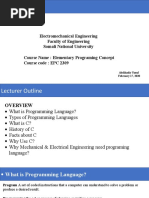 Electromechanical Engineering Faculty of Engineering Somali National University Course Name: Elementary Programing Concept Course Code: EPC 2309