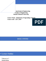 Electromechanical Engineering Faculty of Engineering Somali National University Course Name: Elementary Programing Concept Course Code: EPC 2309