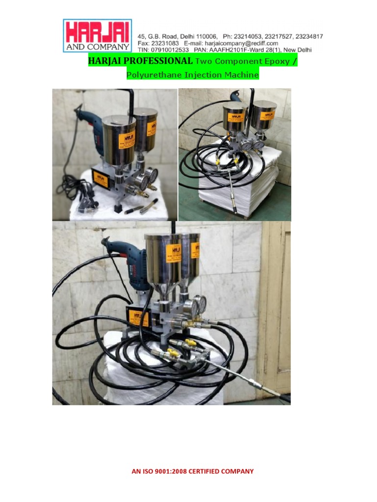 Dual Component PU/Epoxy Injection Machine | PDF | Epoxy | Pump