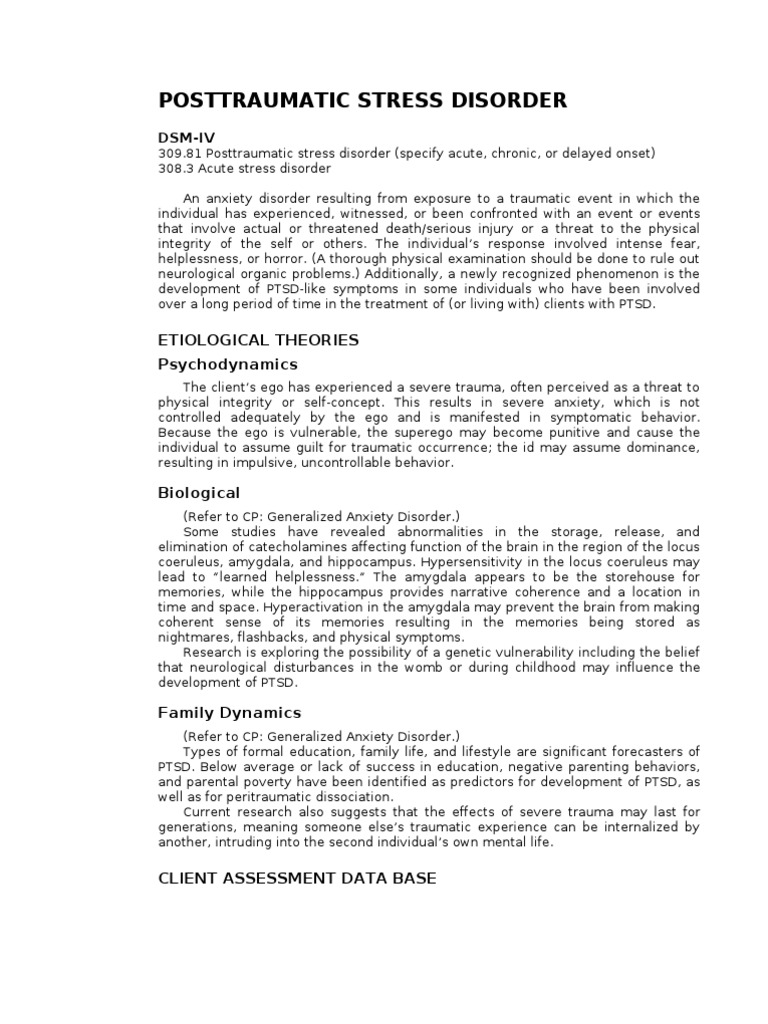 Post Traumatic Stress Disorder | PDF | Psychological Trauma ...