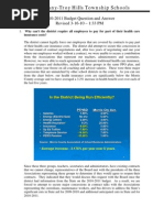 Parsippany-Troy Hills Township Schools: 2010-2011 Budget Question and Answer Revised 3-16-10 - 1:33 PM