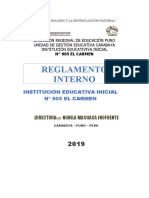 Reglamento Interno: Institucion Educativa Inicial #905 El Carmen