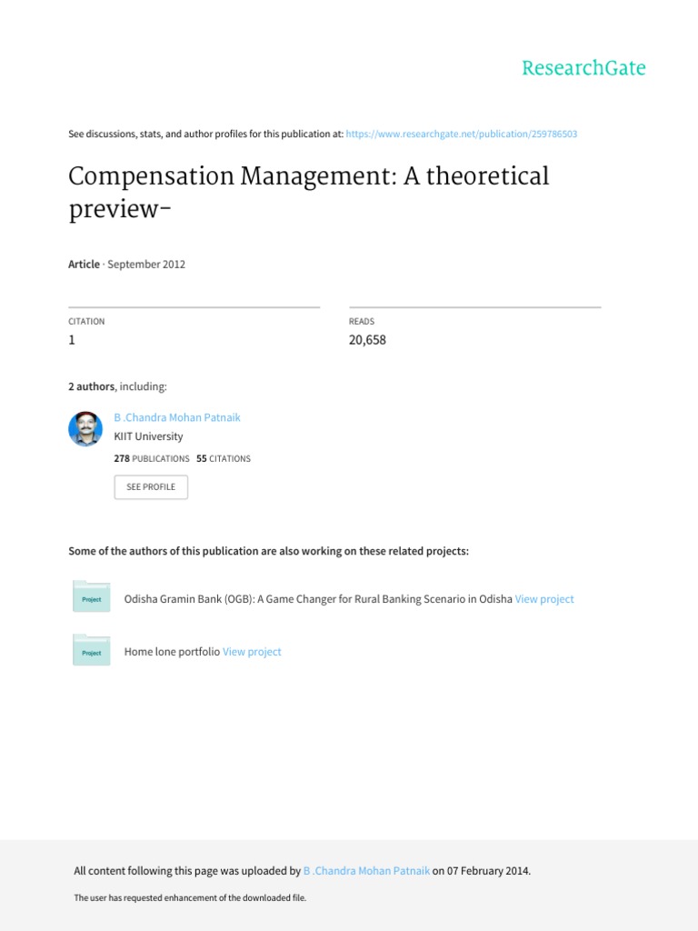 Concepts of Compensation-1 PDF | PDF | Employment | Motivation