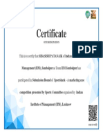 Certificate: Sibasish Patanaik Indian Institute of