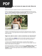 Como conquistar um homem do signo de Leão Deixe ele apaixonado