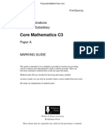GCE Examinations PhysicsAndMathsTutor C3 Paper A Marking Guide