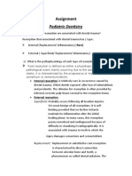 Pediatric Dentistry: Assignment