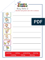 Busy Verbs 2: Choose A Verb To Describe Each Picture and Write A Sentence