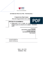 Elaboración de La Matriz de Identificación de Peligros para La Conserva de Caballa Chimbote 2016.