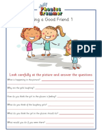 Picture Comprehension - Being A Good Friend 1 PDF
