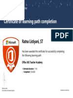 Certificate of Learning Path Completion: Ratna Listiyani, ST Ratna Listiyani, ST