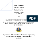 Solar Thermal Seminar Report Submitted By: To Raghu Institute of Technology