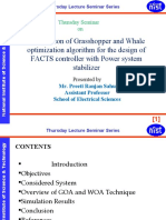 Comparison of Grasshopper and Whale Optimization Algorithm For The Design of FACTS Controller With Power System Stabilizer