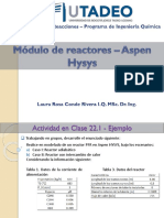 Módulo de Reactores - Aspen HYSYS - 2020-1S