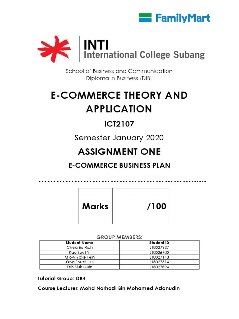 Ict2107 Business Proposal Familymart Final Pdf