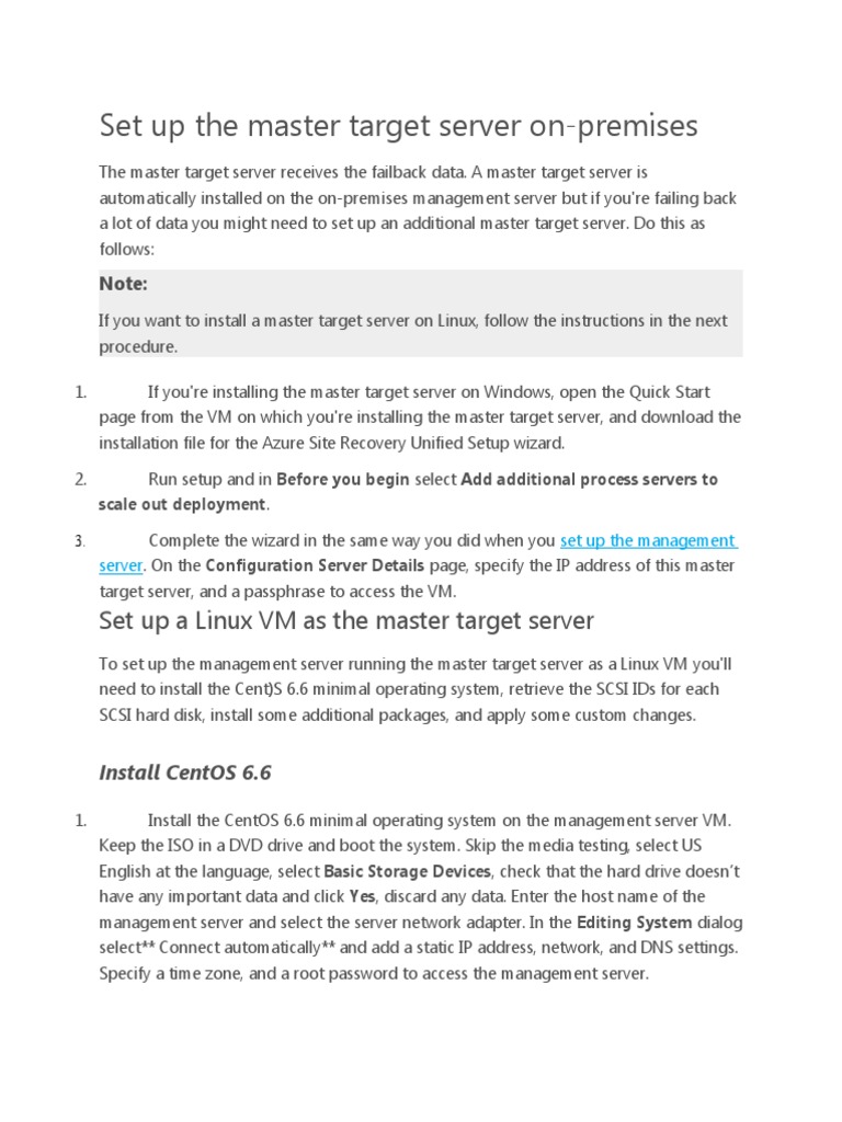Azure Site Recovery Setup Guide | PDF | Server (Computing) | Booting
