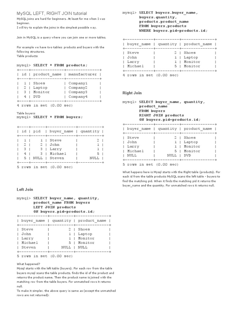 Mysql Left Right