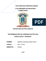 Informe Determinacion de Humdeada de Frutas Hortalizas y Granos