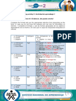 Learning Activity 3 / Actividad de Aprendizaje 3 Evidence: I Can't Believe It! / Evidencia: ¡No Puedo Creerlo!