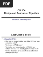 CS 304 Design and Analysis of Algorithm: Minimum Spanning Tree