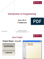 Introduction To Programming: Java Lab 6: If Statement