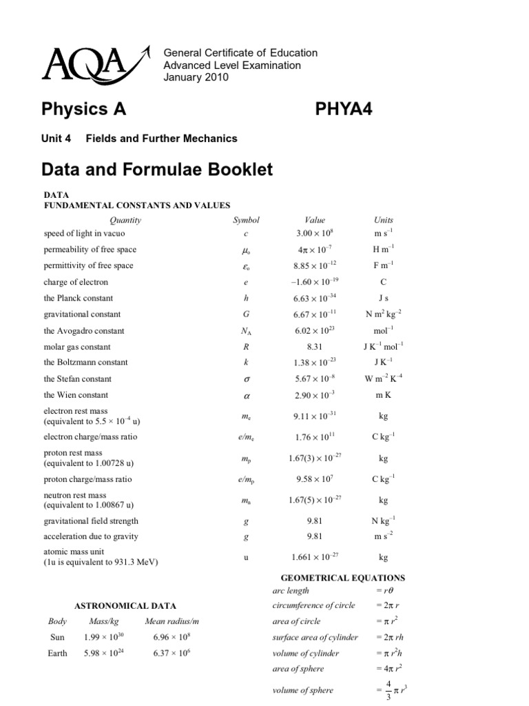 Physics A Phya4: Unit 4 Fields and Further Mechanics | PDF