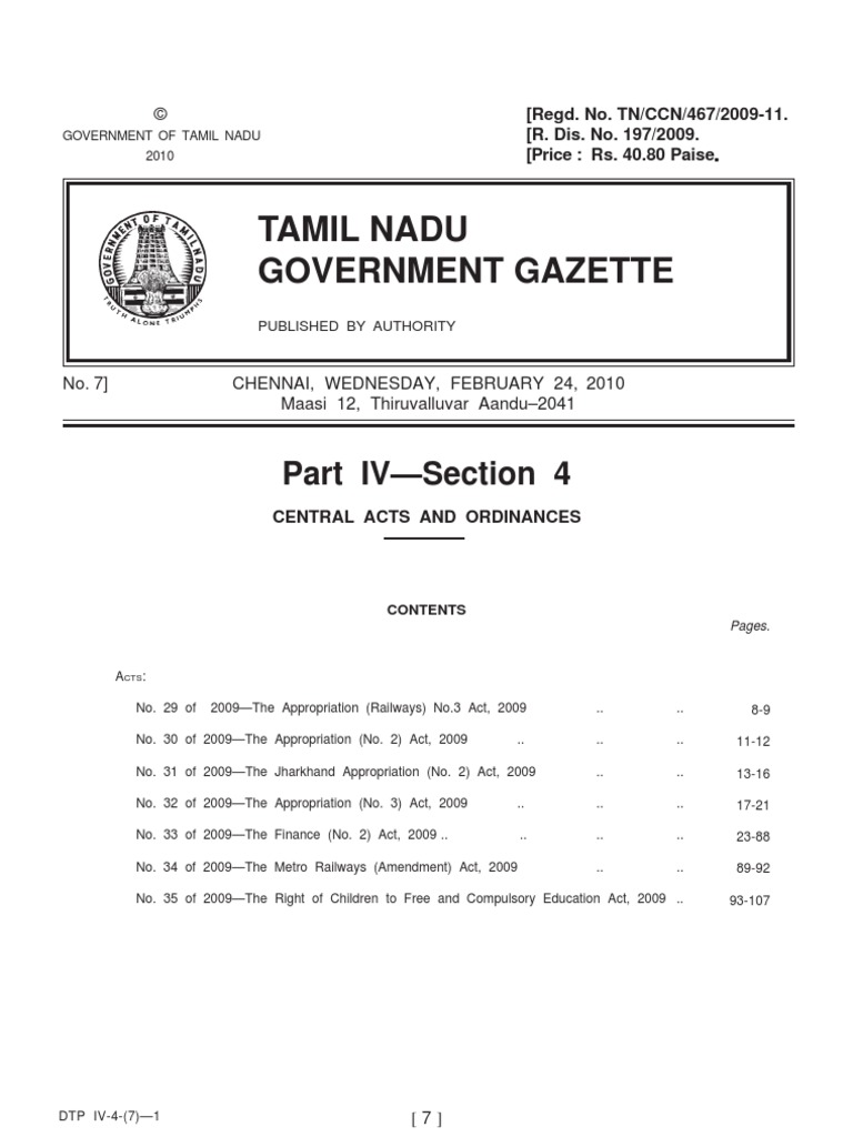 The Right of Children To Free and Compulsory Education Act, 2009 PDF