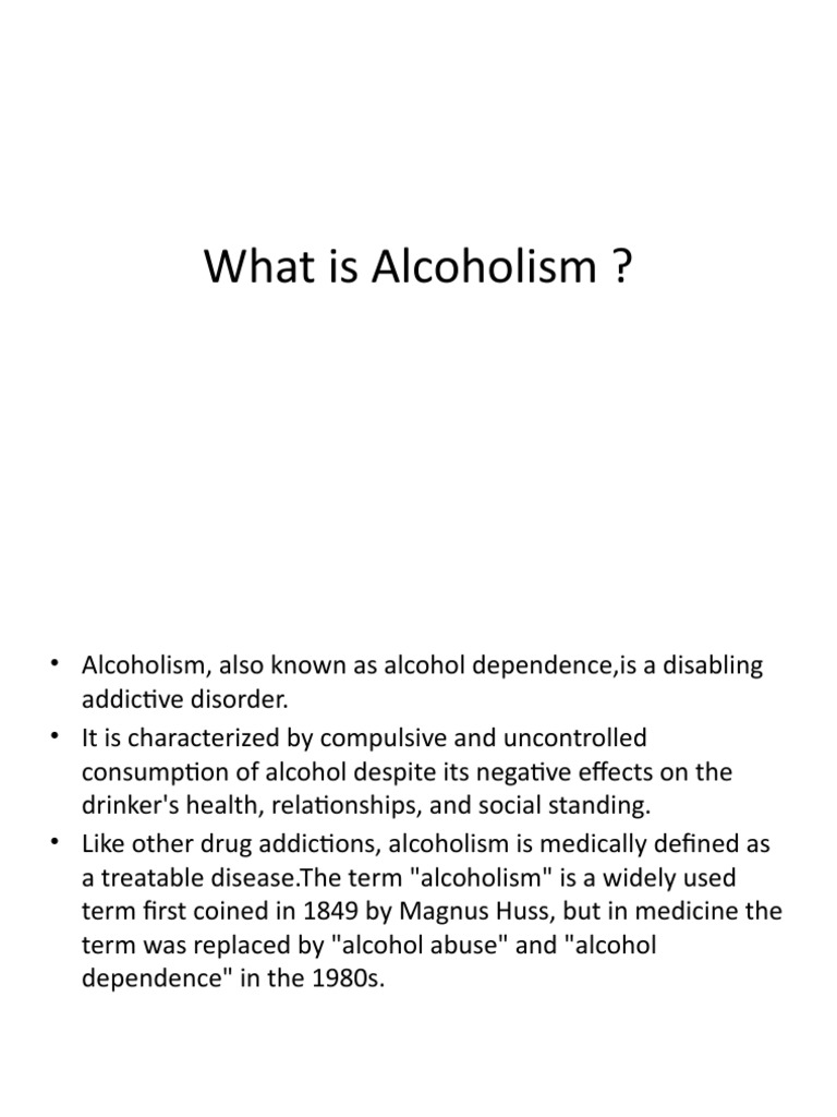 What Is Alcoholism PDF Alcoholism Mental Disorder
