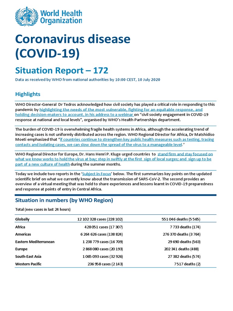 CORONAVIRUS DISEASE 2019 COVID 19 SITUATION REPORT visual data 5