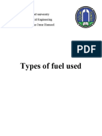 Types of Fuel Used: Baghdad University Mechanical Engineering Name: Nuha Omar Hameed